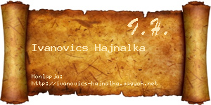 Ivanovics Hajnalka névjegykártya